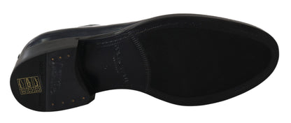 Dolce & Gabbana Blue Leather Derby Dress Formal Shoes - SMARTMARTNZ