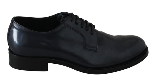 Dolce & Gabbana Blue Leather Derby Dress Formal Shoes - SMARTMARTNZ