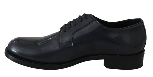 Dolce & Gabbana Blue Leather Derby Dress Formal Shoes - SMARTMARTNZ