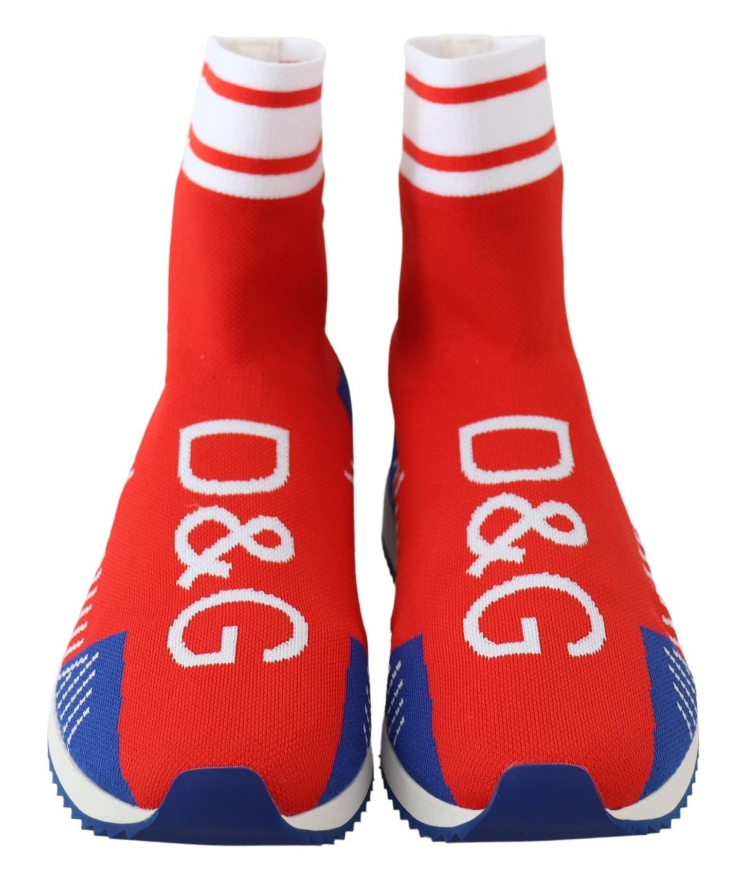 Dolce & Gabbana Blue Red Sorrento Logo Sneakers Socks Shoes - SMARTMARTNZ