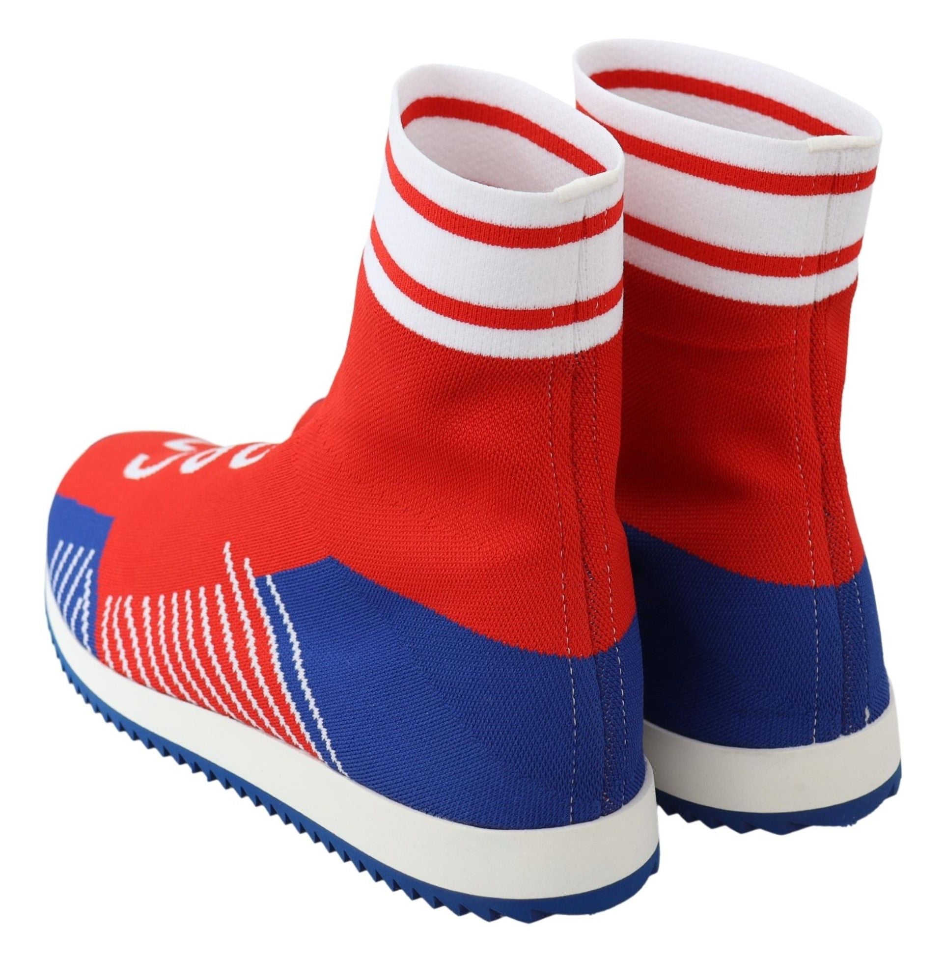Dolce & Gabbana Blue Red Sorrento Logo Sneakers Socks Shoes - SMARTMARTNZ