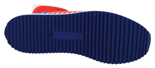 Dolce & Gabbana Blue Red Sorrento Logo Sneakers Socks Shoes - SMARTMARTNZ