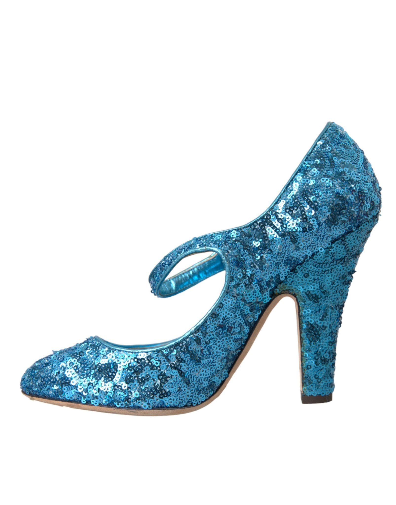 Dolce & Gabbana Blue Sequin Mary Jane Pumps High Heels Shoes - SMARTMARTNZ