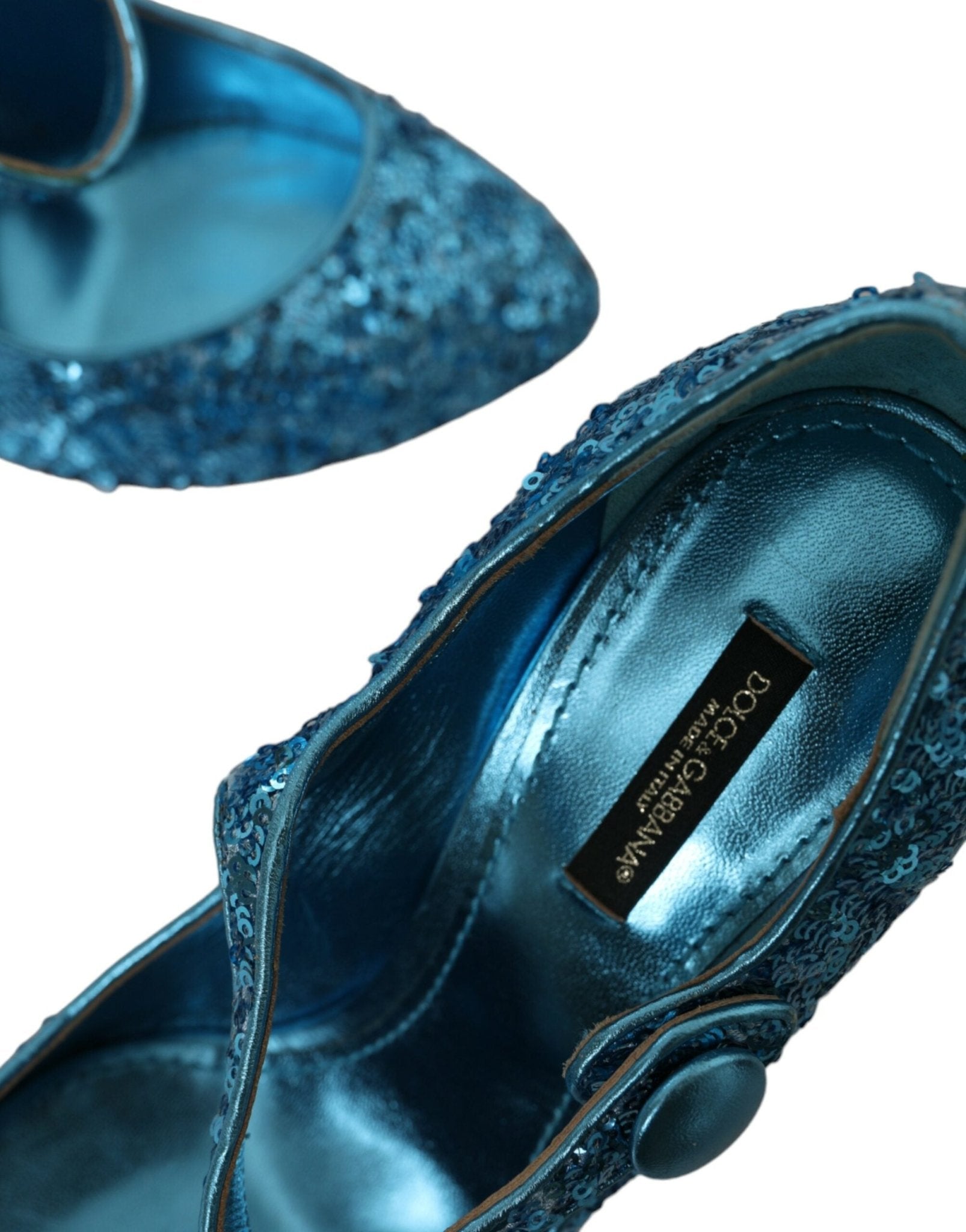 Dolce & Gabbana Blue Sequin Mary Jane Pumps High Heels Shoes - SMARTMARTNZ