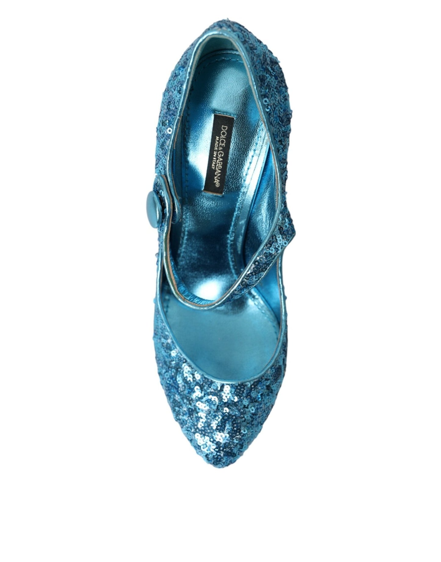 Dolce & Gabbana Blue Sequin Mary Jane Pumps High Heels Shoes - SMARTMARTNZ
