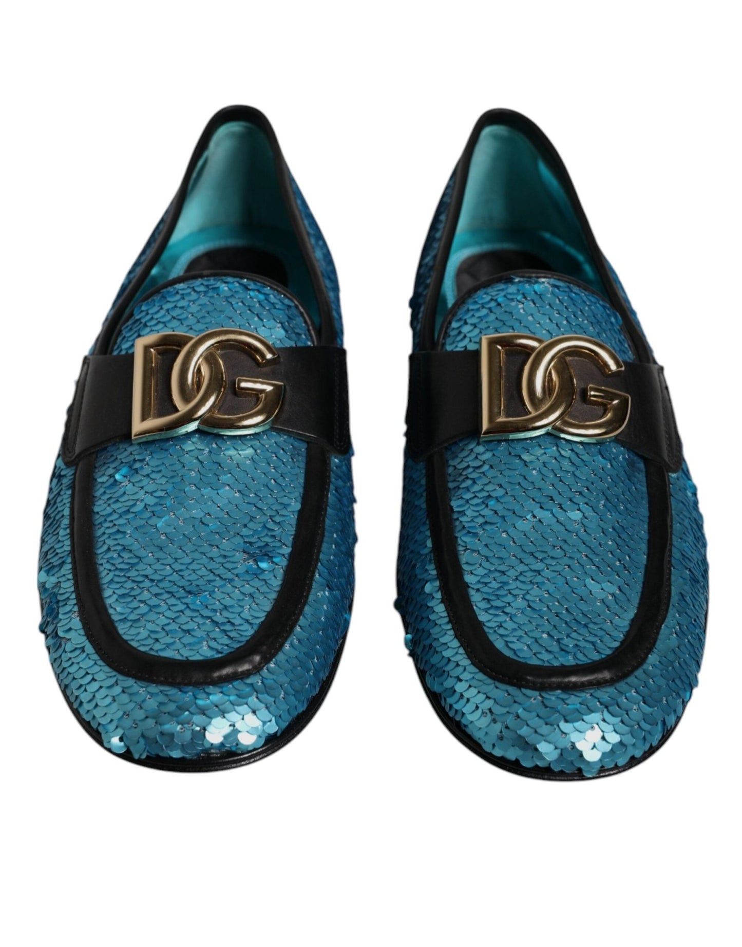 Dolce & Gabbana Blue Sequined Loafers Formal Dress Shoes - SMARTMARTNZ