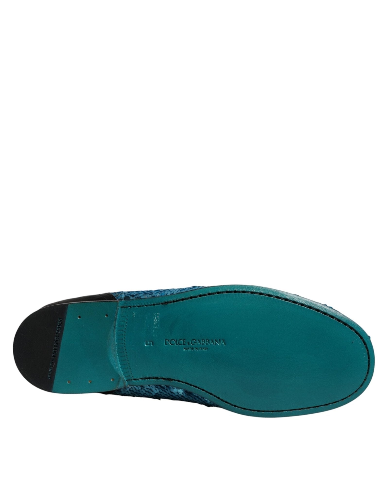 Dolce & Gabbana Blue Sequined Loafers Formal Dress Shoes - SMARTMARTNZ