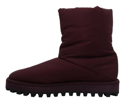 Dolce & Gabbana Bordeaux Nylon Boots Padded Mid Shoes - SMARTMARTNZ