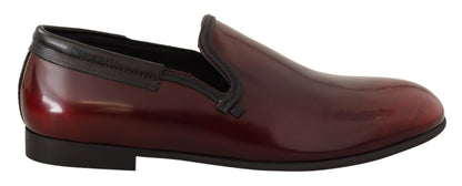 Dolce & Gabbana Bordeaux Patent Leather Dress Loafers Shoes - SMARTMARTNZ