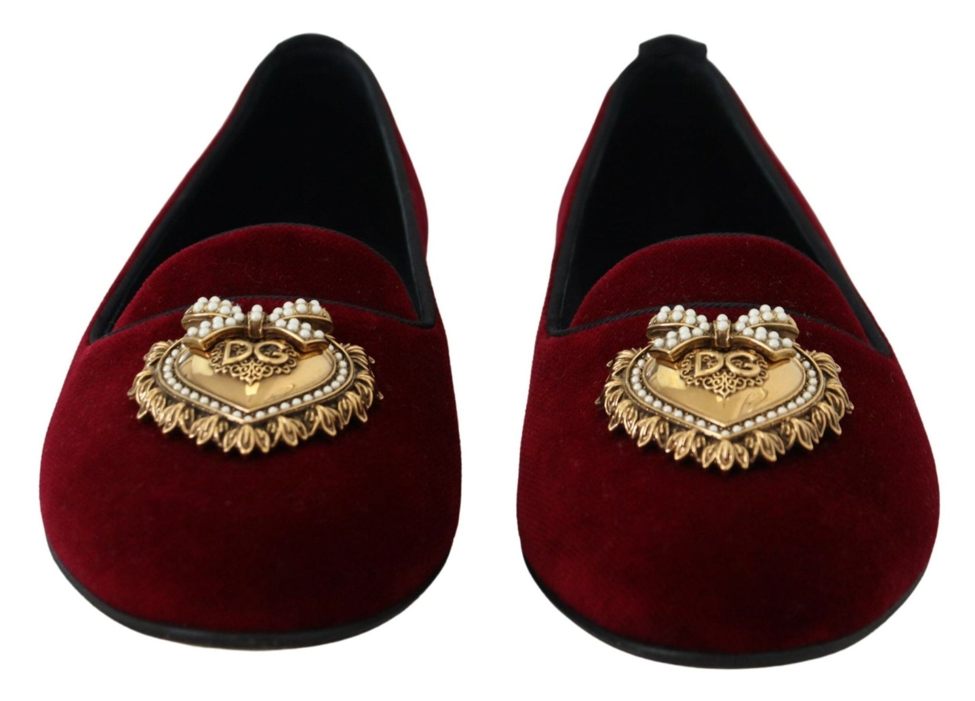 Dolce & Gabbana Bordeaux Velvet Slip - On Loafers Flats Shoes - SMARTMARTNZ