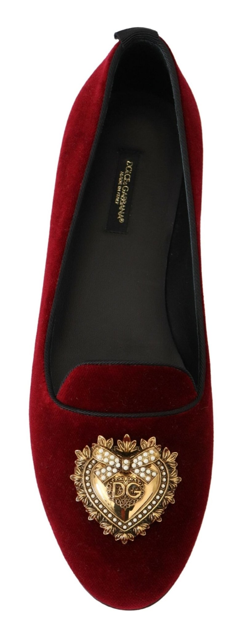 Dolce & Gabbana Bordeaux Velvet Slip - On Loafers Flats Shoes - SMARTMARTNZ