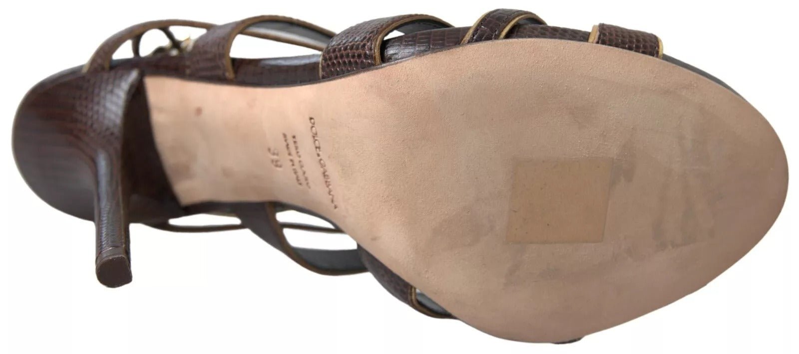 Dolce & Gabbana Brown Ankle Strap Stiletto Heels Sandals Shoes - SMARTMARTNZ