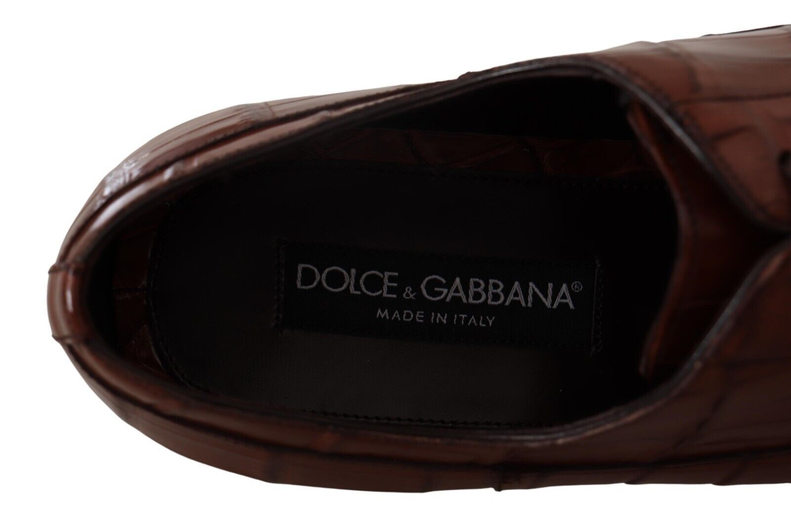 Dolce & Gabbana Brown Crocodile Leather Mens Formal Derby Shoes - SMARTMARTNZ