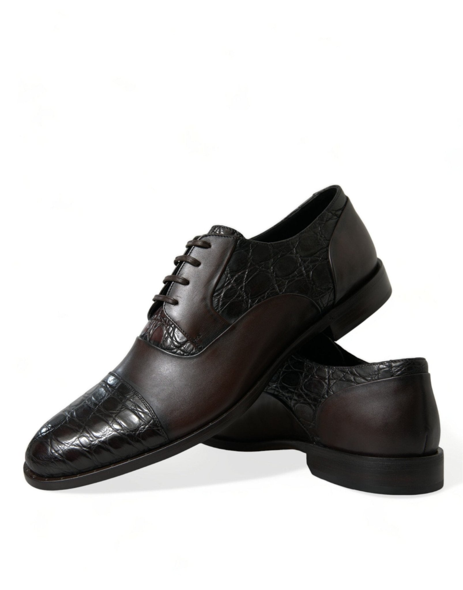 Dolce & Gabbana Brown Exotic Leather Formal Men Dress Shoes - SMARTMARTNZ