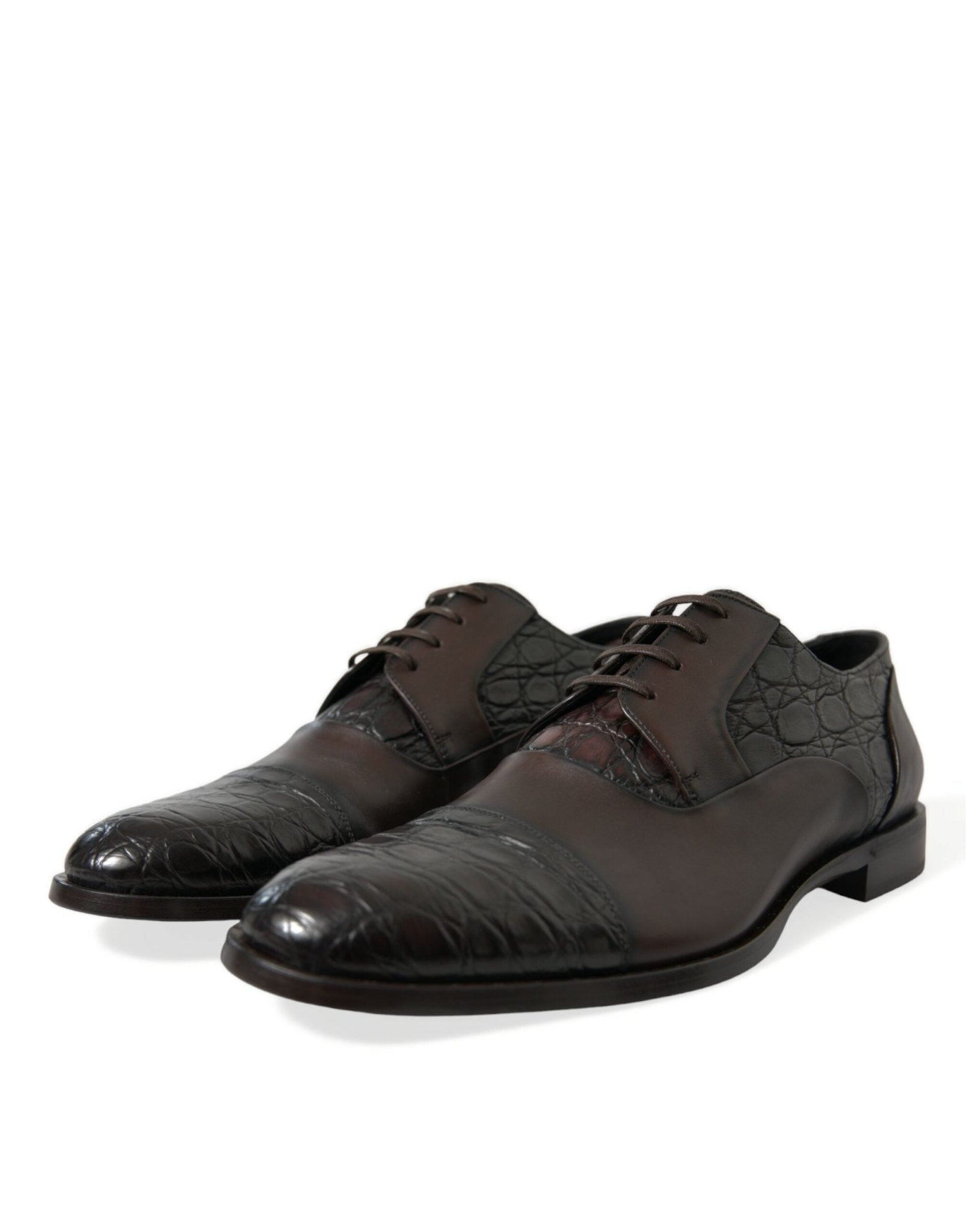 Dolce & Gabbana Brown Exotic Leather Formal Men Dress Shoes - SMARTMARTNZ