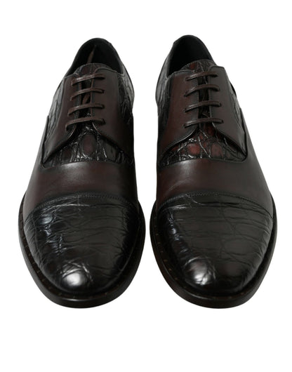 Dolce & Gabbana Brown Exotic Leather Formal Men Dress Shoes - SMARTMARTNZ
