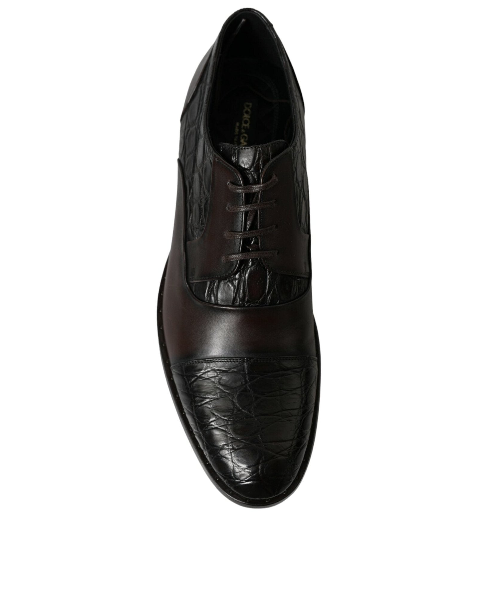 Dolce & Gabbana Brown Exotic Leather Formal Men Dress Shoes - SMARTMARTNZ