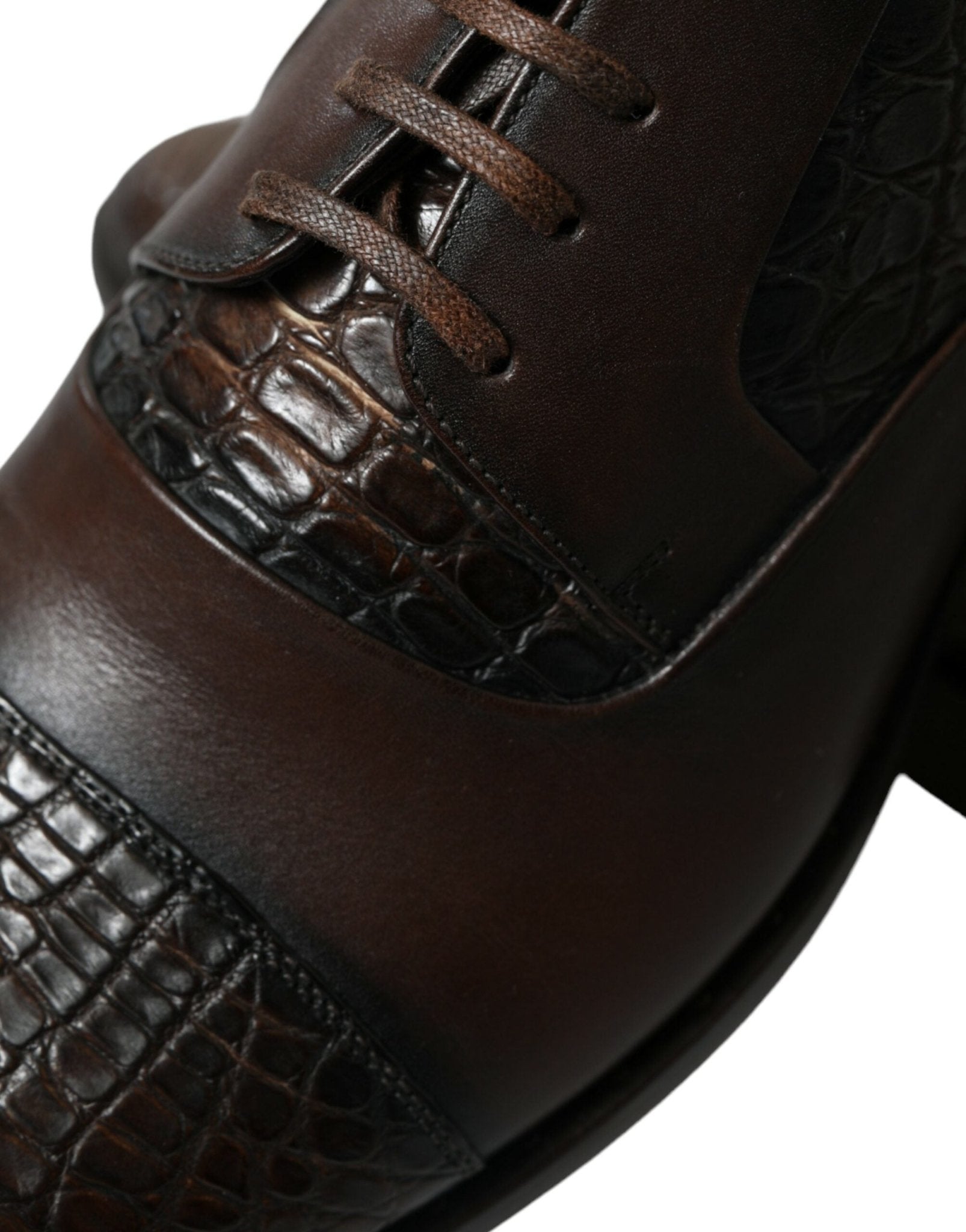 Dolce & Gabbana Brown Exotic Leather Lace Up Oxford Dress Shoes - SMARTMARTNZ