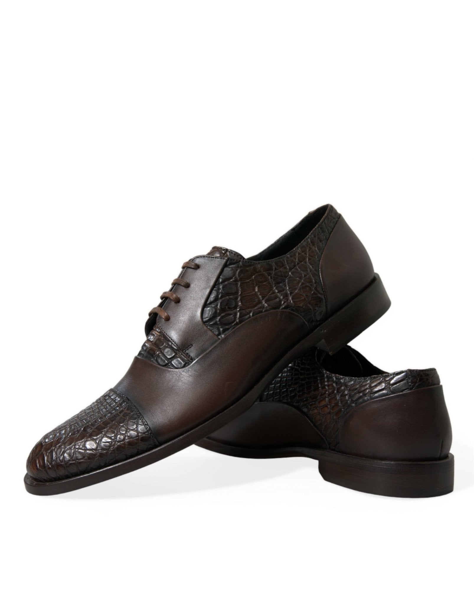 Dolce & Gabbana Brown Exotic Leather Lace Up Oxford Dress Shoes - SMARTMARTNZ