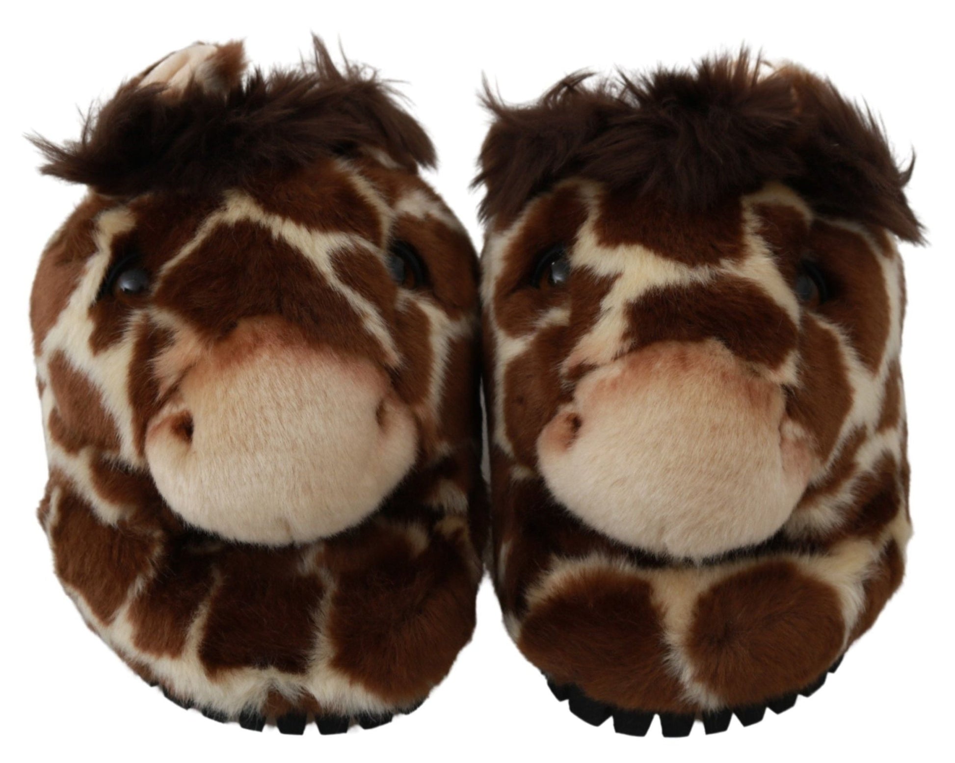 Dolce & Gabbana Brown Giraffe Slippers Flats Sandals Shoes - SMARTMARTNZ
