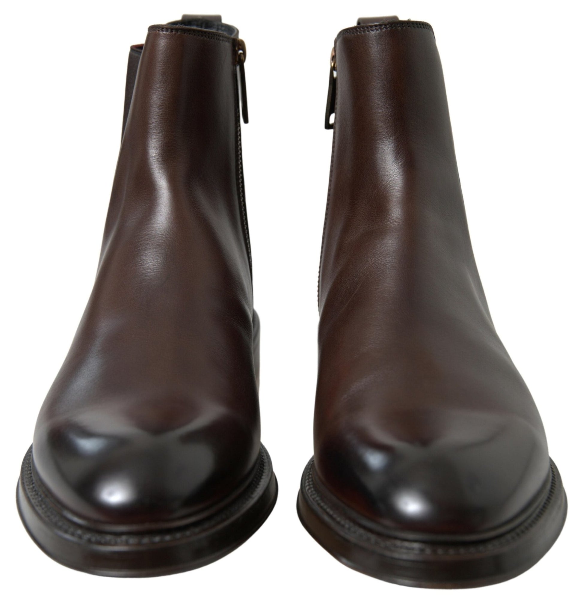 Dolce & Gabbana Brown Leather Chelsea Mens Boots Shoes - SMARTMARTNZ