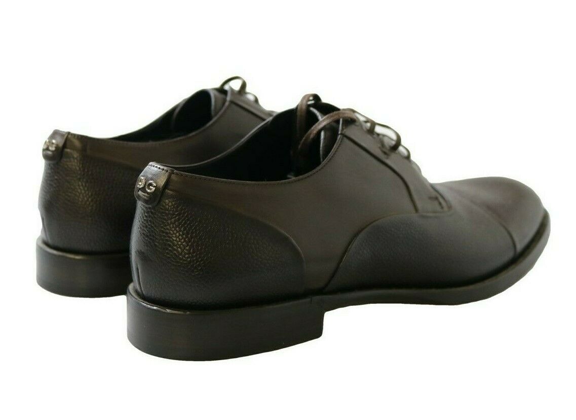 Dolce & Gabbana Brown Leather Laceups Dress Mens Shoes - SMARTMARTNZ