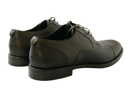 Dolce & Gabbana Brown Leather Laceups Dress Mens Shoes - SMARTMARTNZ