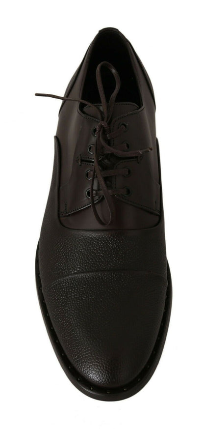 Dolce & Gabbana Brown Leather Laceups Dress Mens Shoes - SMARTMARTNZ