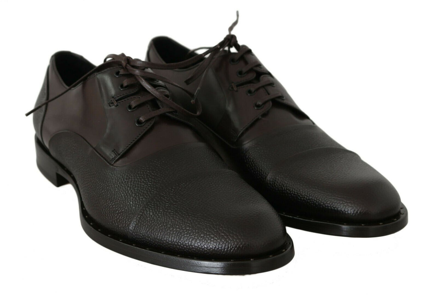 Dolce & Gabbana Brown Leather Laceups Dress Mens Shoes - SMARTMARTNZ