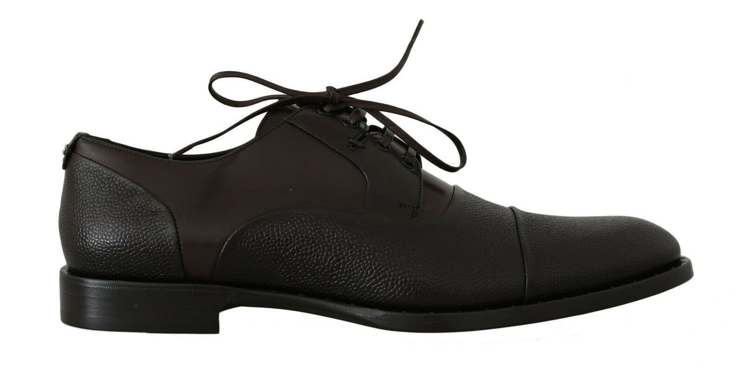 Dolce & Gabbana Brown Leather Laceups Dress Mens Shoes - SMARTMARTNZ