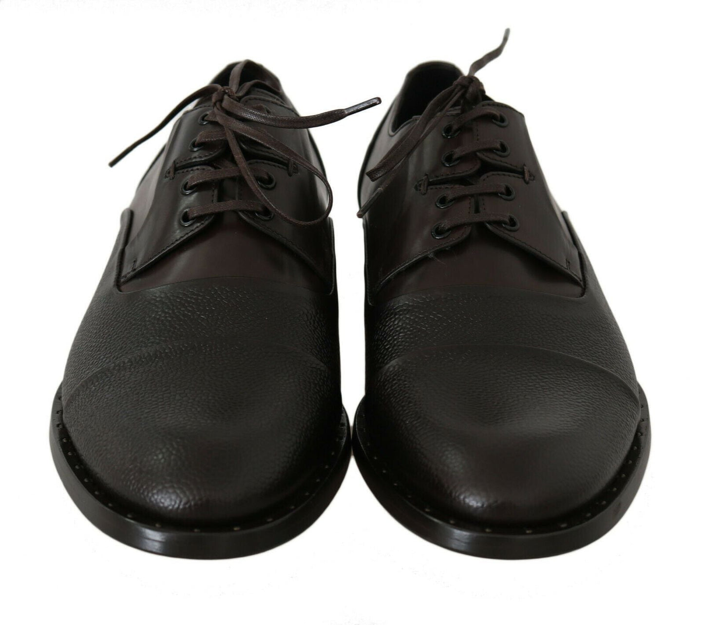 Dolce & Gabbana Brown Leather Laceups Dress Mens Shoes - SMARTMARTNZ