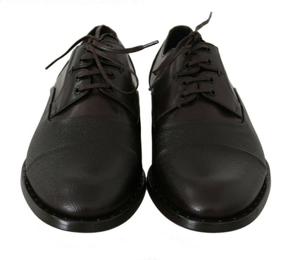 Dolce & Gabbana Brown Leather Laceups Dress Mens Shoes - SMARTMARTNZ