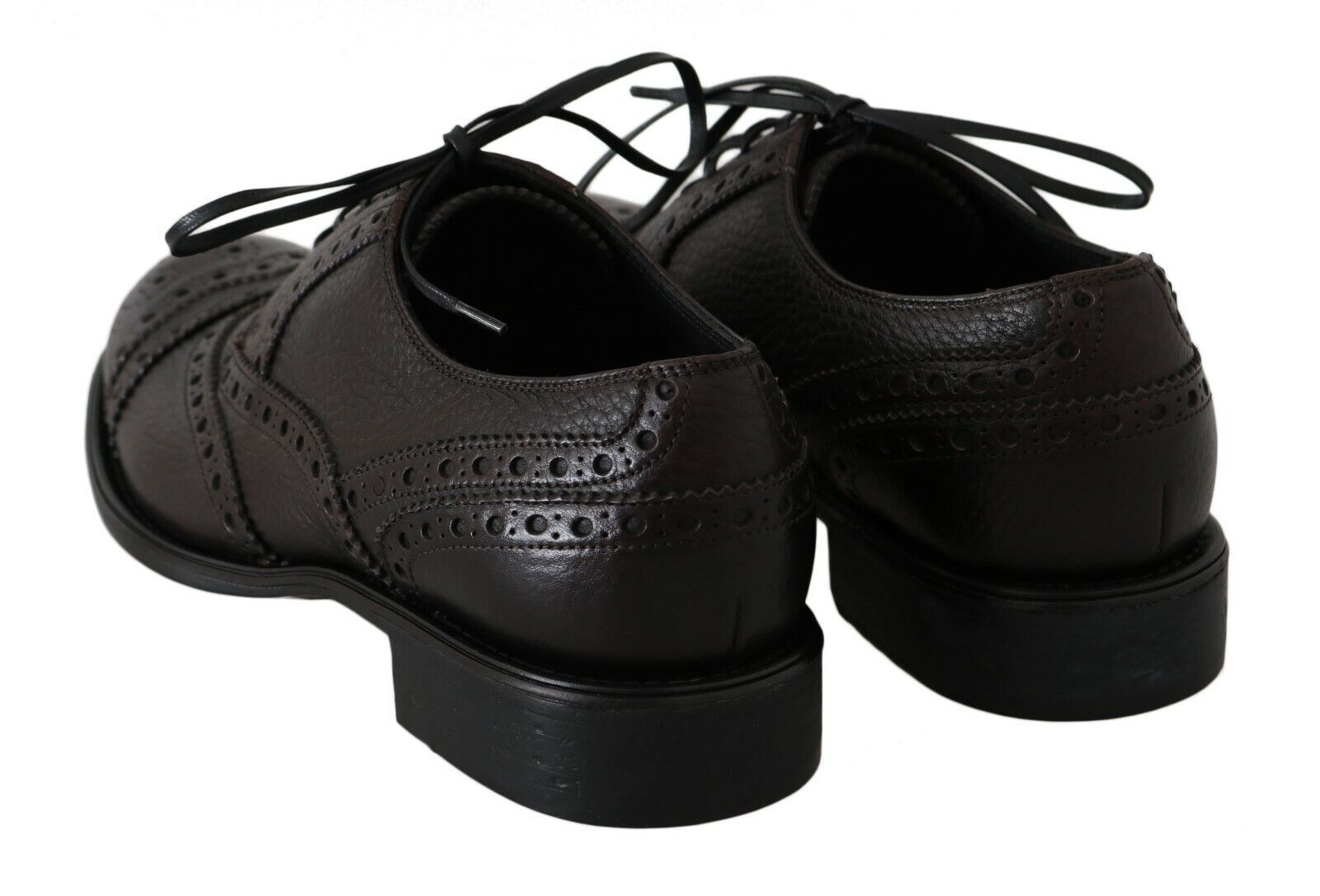 Dolce & Gabbana Brown Leather Wingtip Derby Formal Shoes - SMARTMARTNZ