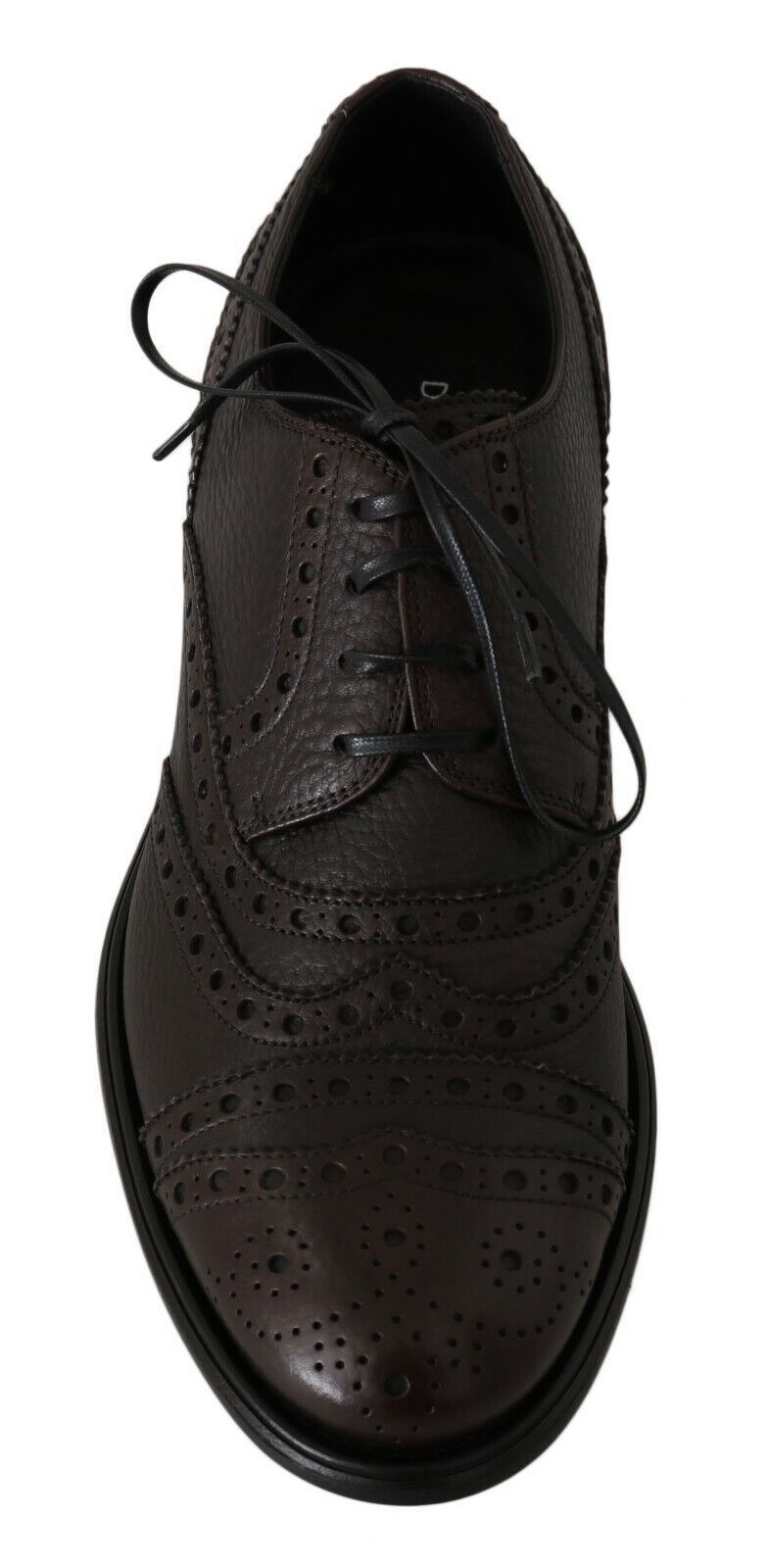 Dolce & Gabbana Brown Leather Wingtip Derby Formal Shoes - SMARTMARTNZ