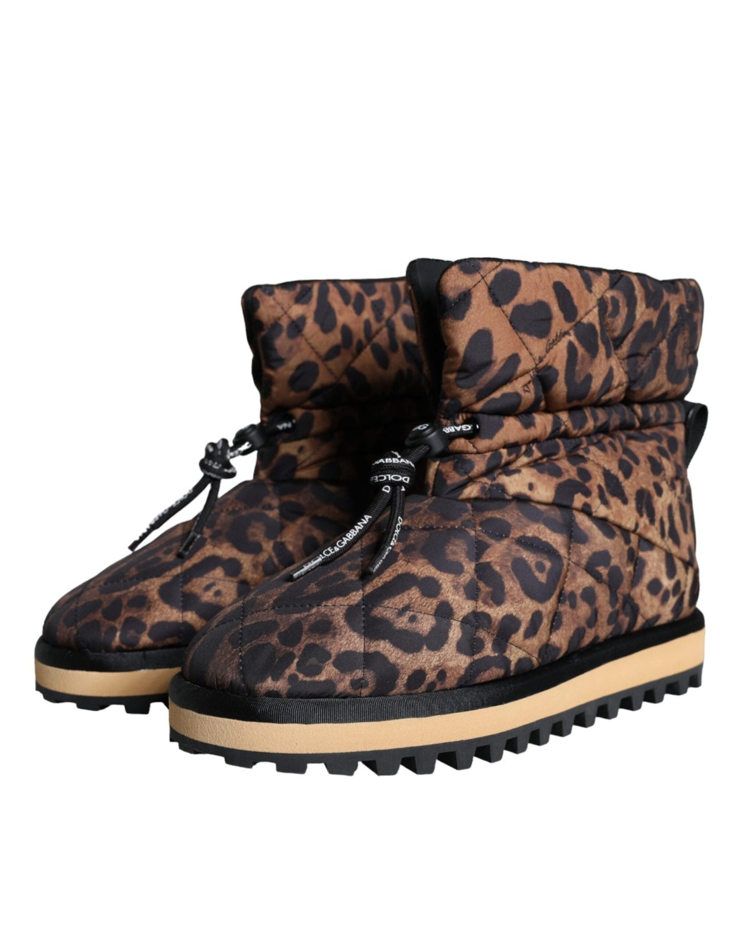 Dolce & Gabbana Brown Leopard Ankle Boots Padded Shoes - SMARTMARTNZ