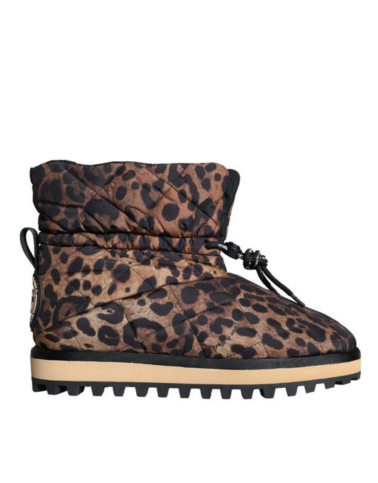 Dolce & Gabbana Brown Leopard Ankle Boots Padded Shoes - SMARTMARTNZ