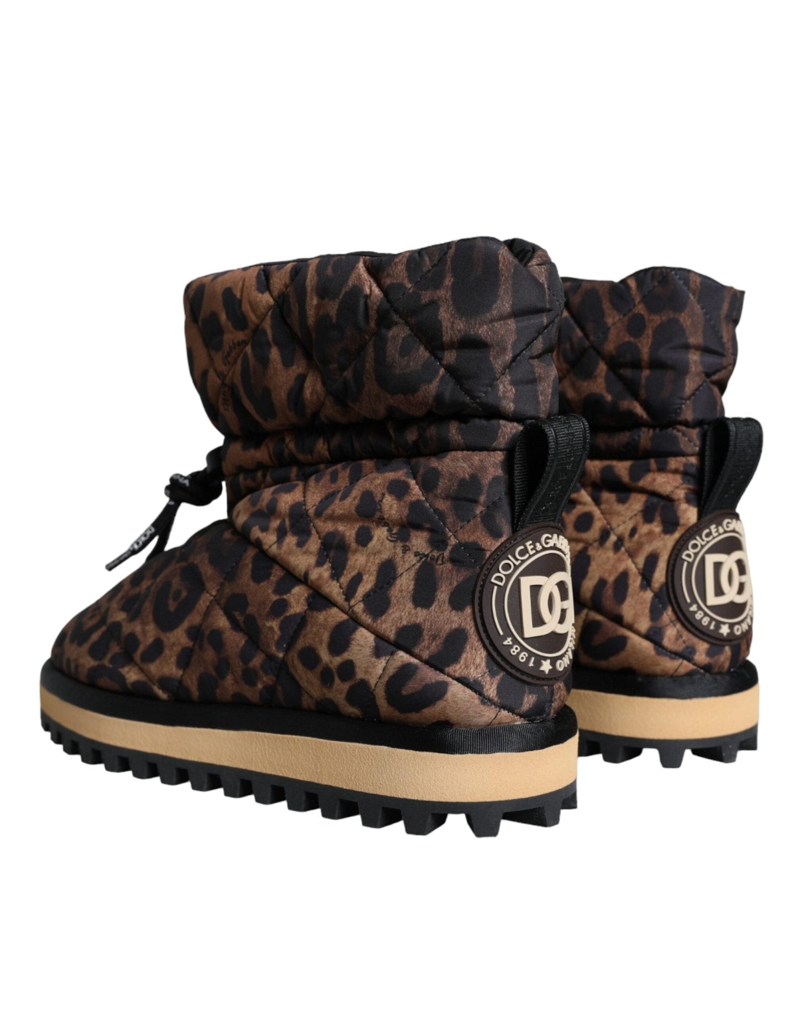 Dolce & Gabbana Brown Leopard Ankle Boots Padded Shoes - SMARTMARTNZ