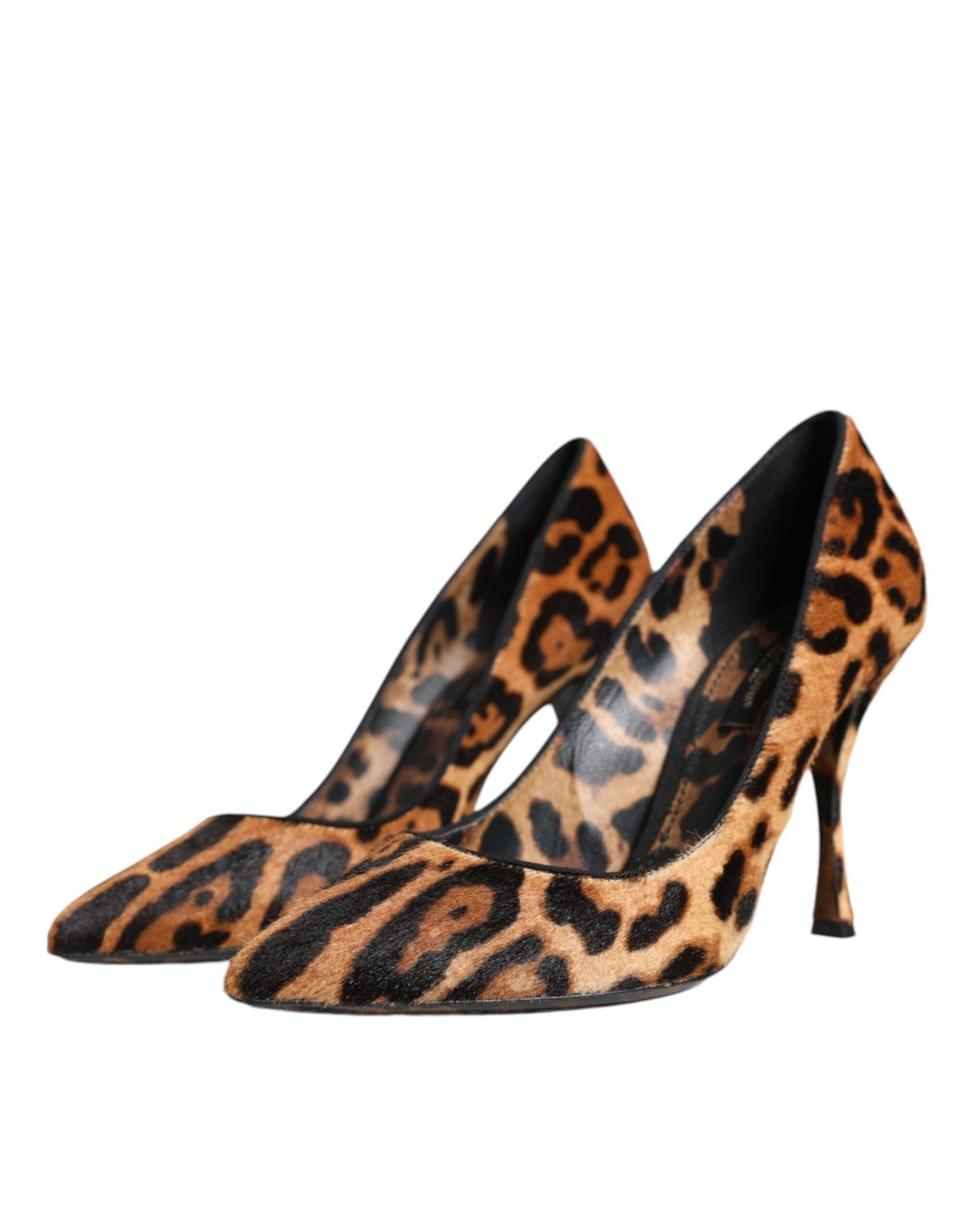 Dolce & Gabbana Brown Leopard Calf Hair Heels Pumps Shoes - SMARTMARTNZ