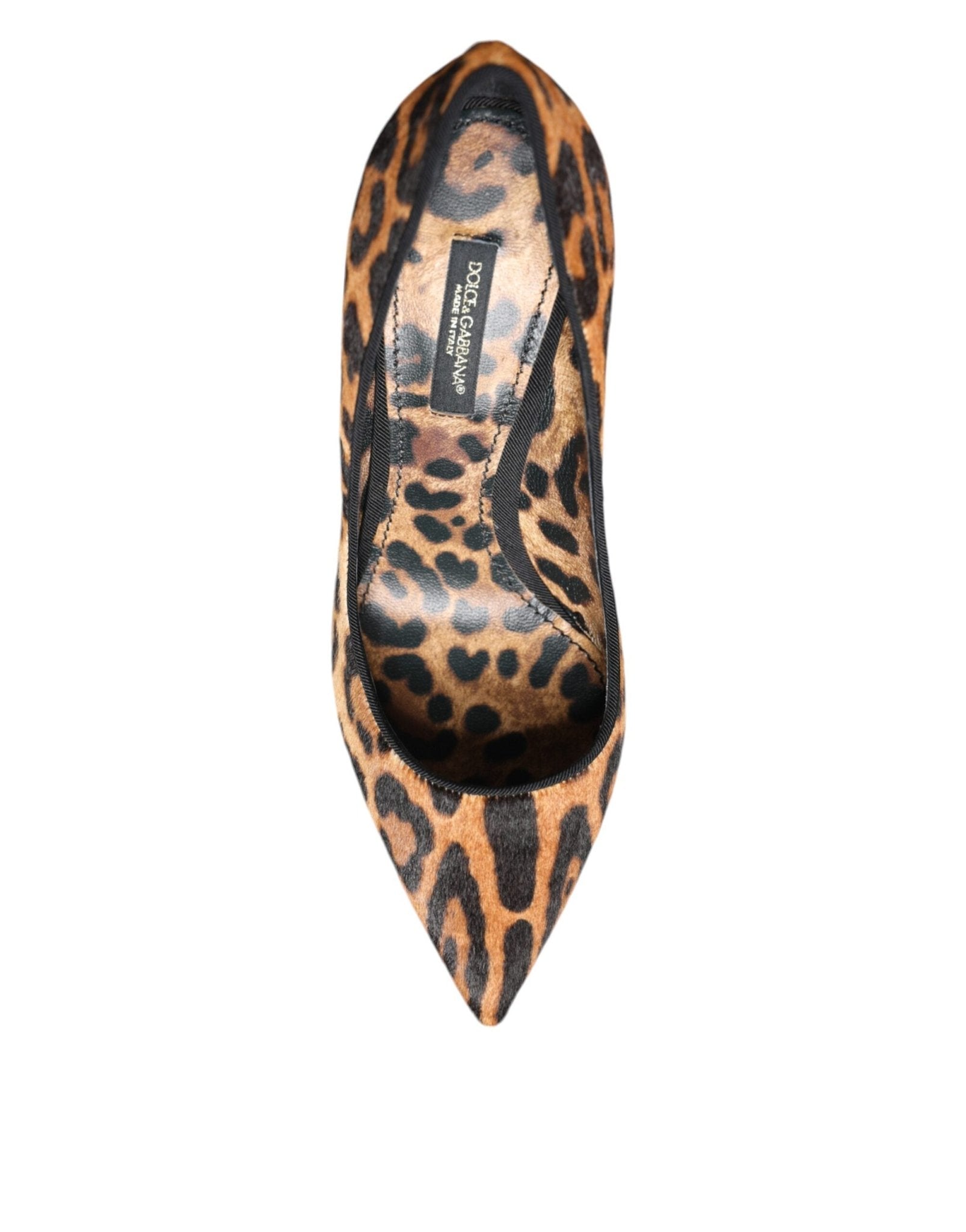 Dolce & Gabbana Brown Leopard Calf Hair Heels Pumps Shoes - SMARTMARTNZ