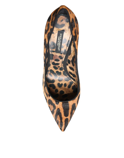 Dolce & Gabbana Brown Leopard Calf Hair Heels Pumps Shoes - SMARTMARTNZ