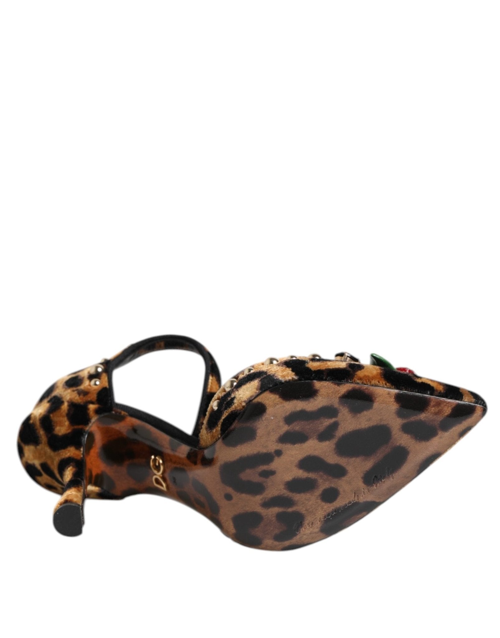 Dolce & Gabbana Brown Leopard Crystal Roses Pumps Shoes - SMARTMARTNZ