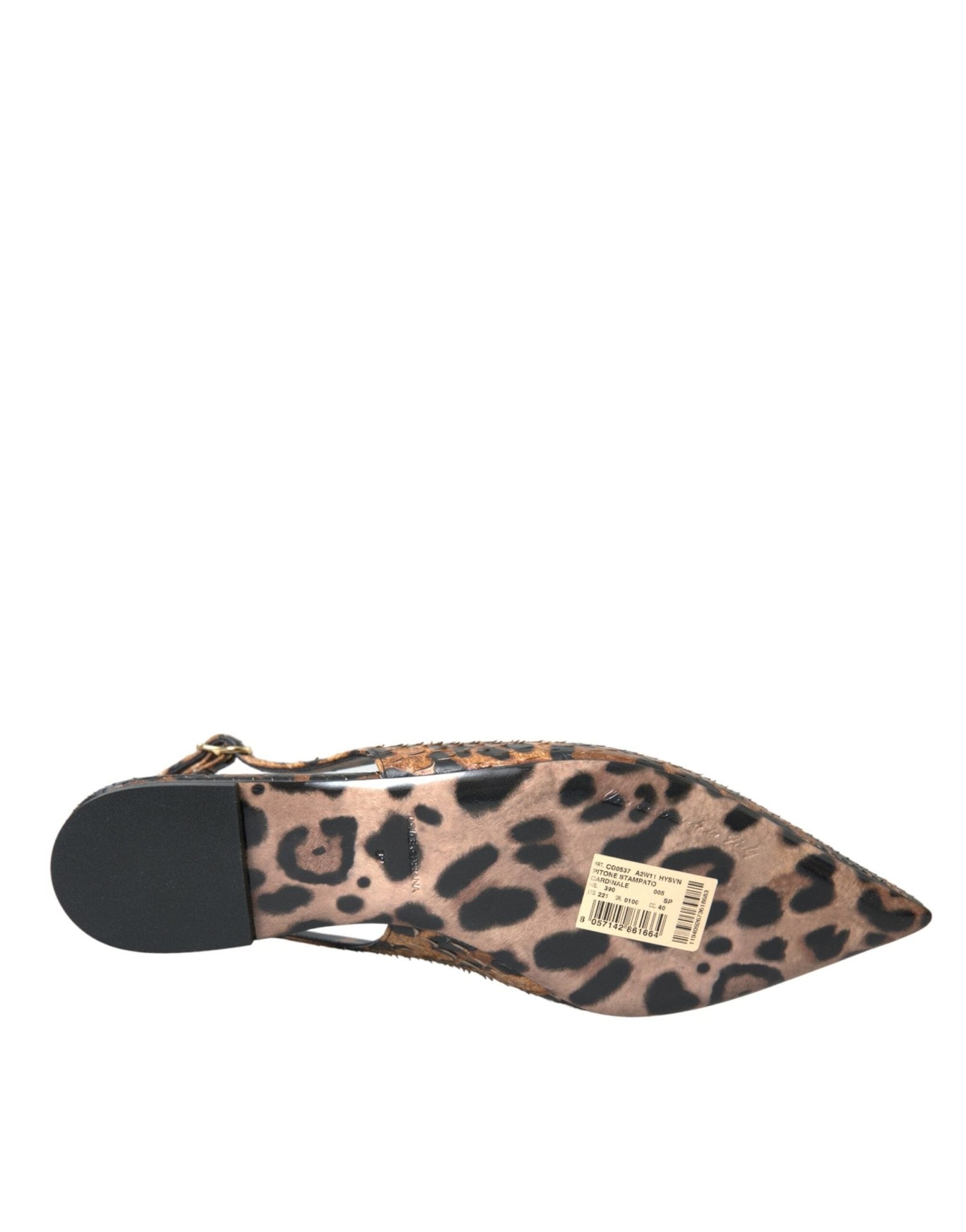 Dolce & Gabbana Brown Leopard Exotic Skin Slingback Shoes - SMARTMARTNZ