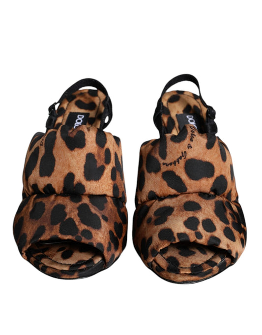 Dolce & Gabbana Brown Leopard Keira Slingback Sandals Shoes - SMARTMARTNZ