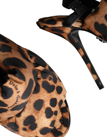Dolce & Gabbana Brown Leopard Keira Slingback Sandals Shoes - SMARTMARTNZ