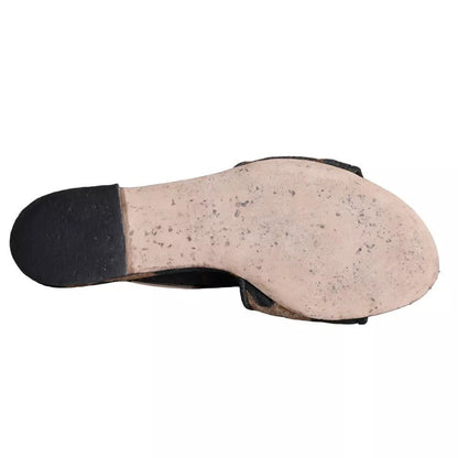 Dolce & Gabbana Brown Leopard Logo Slides Flats Sandals Shoes - SMARTMARTNZ