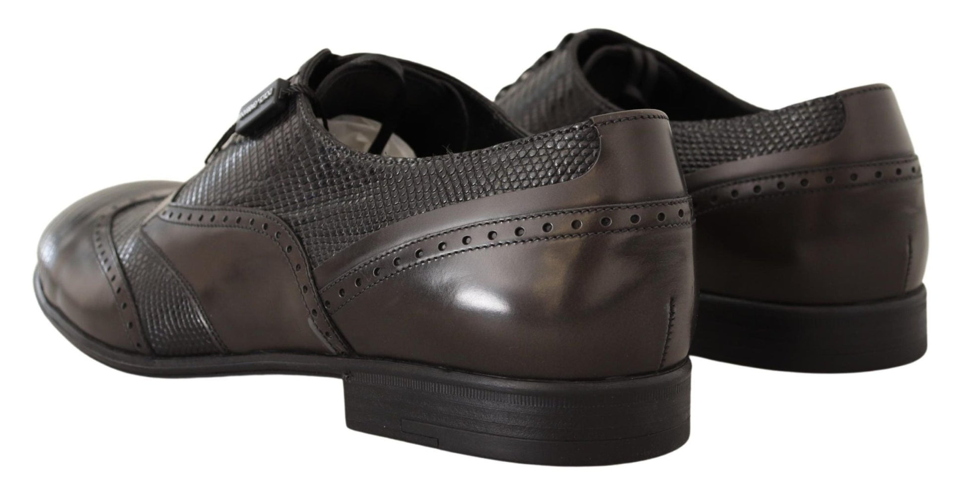 Dolce & Gabbana Brown Lizard Skin Leather Oxford Dress Shoes - SMARTMARTNZ