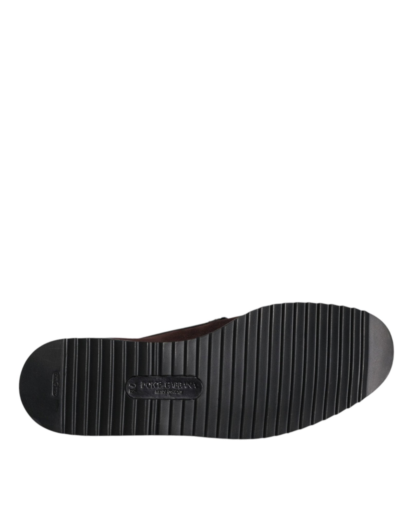 Dolce & Gabbana Brown Suede DG Family Slip On Flats Shoes - SMARTMARTNZ