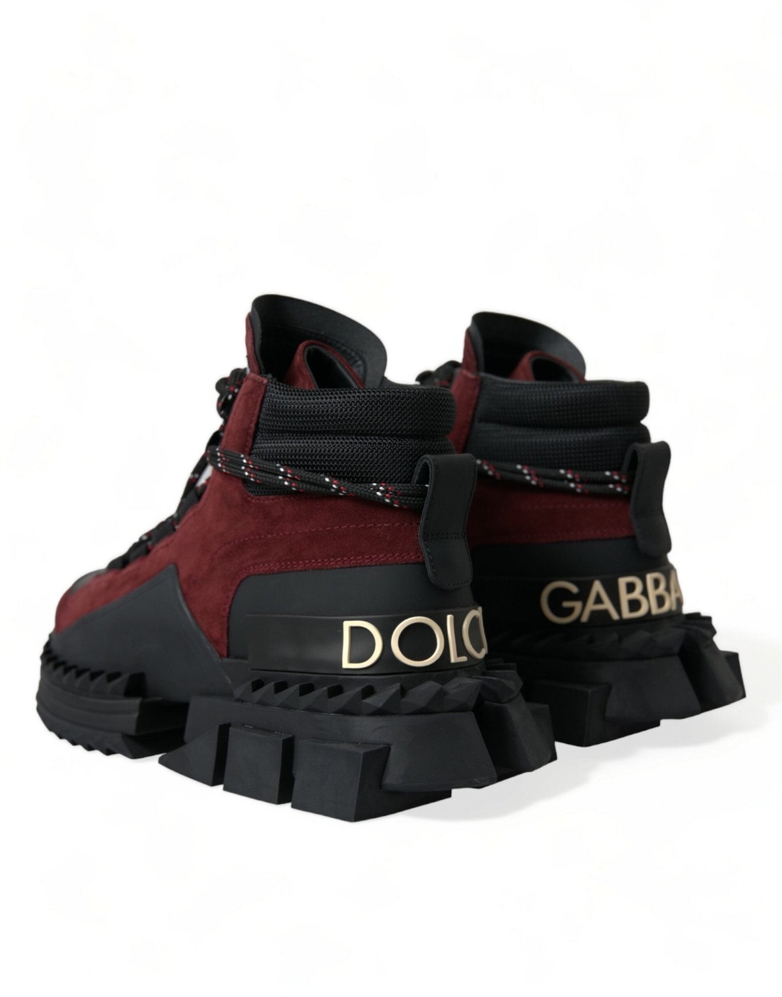 Dolce & Gabbana Burgundy Super King High Top Men Sneakers Shoes - SMARTMARTNZ