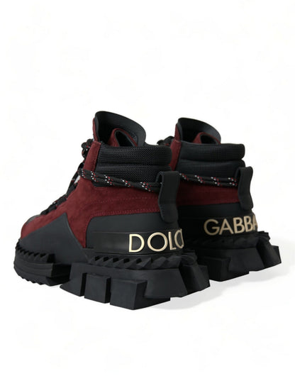 Dolce & Gabbana Burgundy Super King High Top Men Sneakers Shoes - SMARTMARTNZ