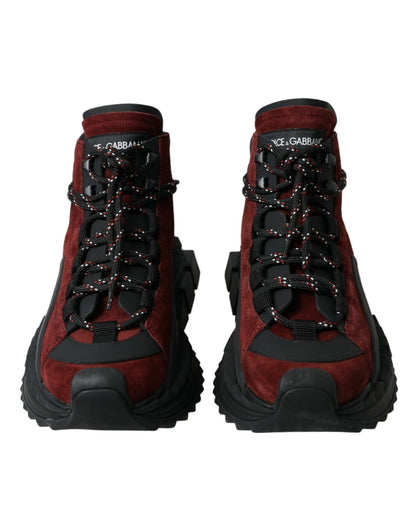 Dolce & Gabbana Burgundy Super King High Top Men Sneakers Shoes - SMARTMARTNZ